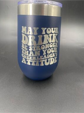 Polar Camel 16oz Cheer Mom Insulated Tumbler Navy Engraved
